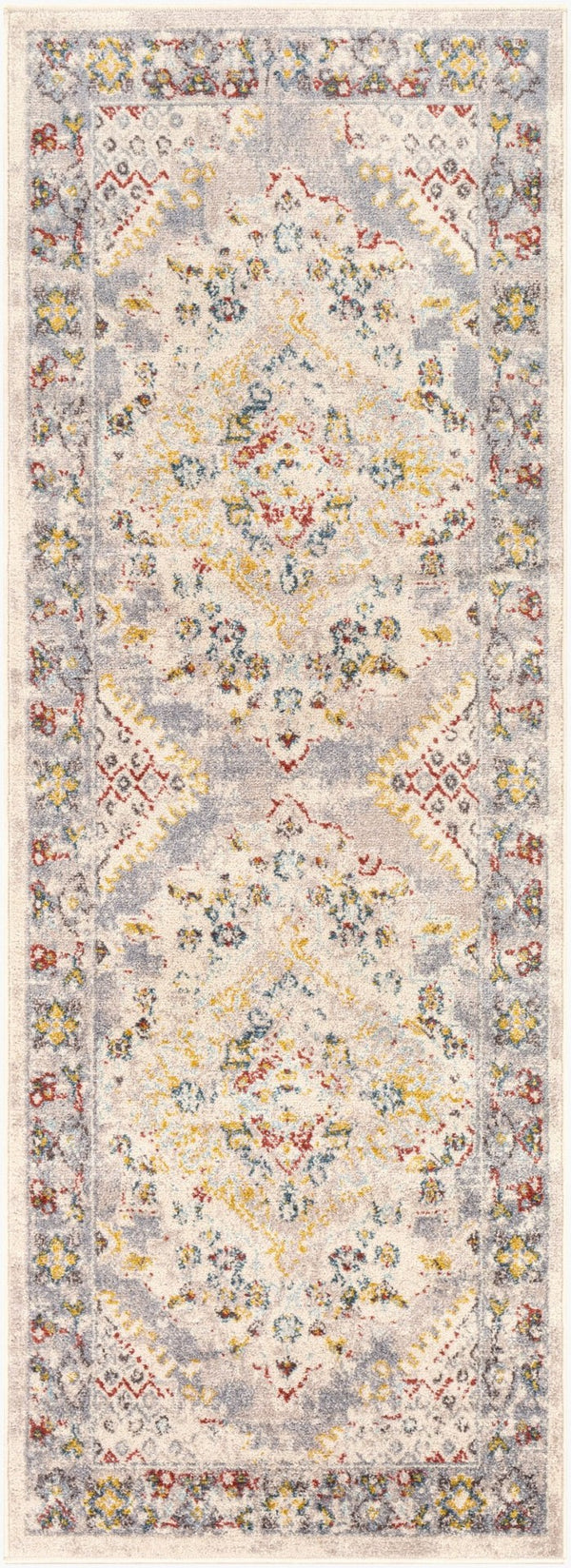 Livabliss Ankara Traditional Turkish Runner Rug Polypropylene Pile for Hallways and Entryways Taupe, Gray 2'7" x 7'3" AKR2301-2773