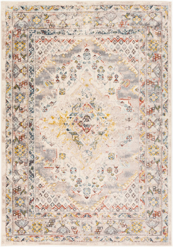 Livabliss Ankara Traditional Turkish Runner Rug Polypropylene Pile for Hallways and Entryways Taupe, Gray 5'3" x 7' AKR2301-5373