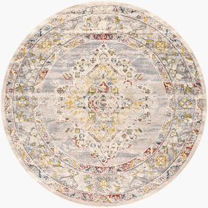Livabliss Ankara Traditional Turkish Runner Rug Polypropylene Pile for Hallways and Entryways Taupe, Gray 7'10" x 7'10" AKR2301-710RD