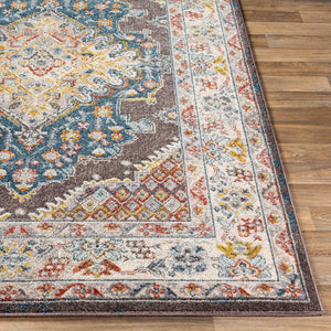 Livabliss Ankara Traditional Medallion Polypropylene Area Rug Soft Pile for Living Dining Rooms Dark Blue, Ice 7'10" x 10'2" AKR2302-710103