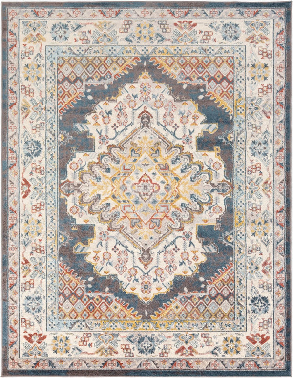 Livabliss Ankara Turkish Traditional Area Rug Polypropylene Medium Pile Living Room Accent Dark Brown, Gar 7'10" x 10'2" AKR2303-710103