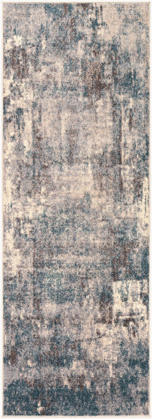 Livabliss Ankara Geometric Polypropylene Area Rug Woven in Turkey for Modern Entryways Dark Blue, Crea 2'7" x 7'3" AKR2307-2773