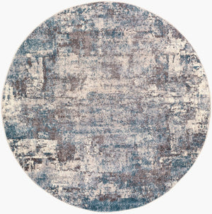 Livabliss Ankara Geometric Polypropylene Area Rug Woven in Turkey for Modern Entryways Dark Blue, Crea 5'3" x 5'3" AKR2307-53RD