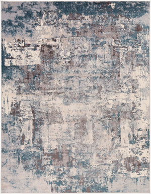 Livabliss Ankara Geometric Polypropylene Area Rug Woven in Turkey for Modern Entryways Dark Blue, Crea 7'10" x 10'2" AKR2307-710103