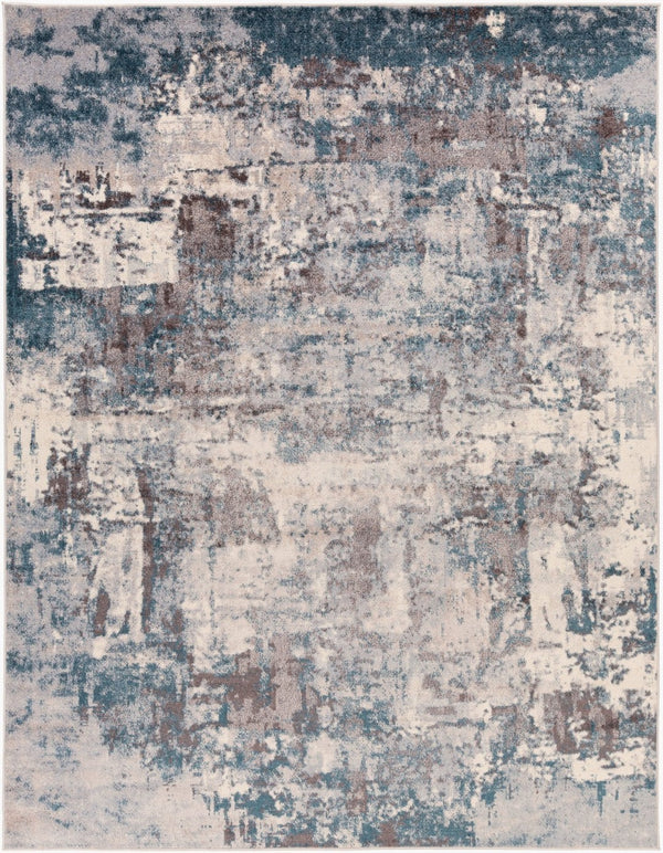Livabliss Ankara Geometric Polypropylene Area Rug Woven in Turkey for Modern Entryways Dark Blue, Crea 7'10" x 10'2" AKR2307-710103