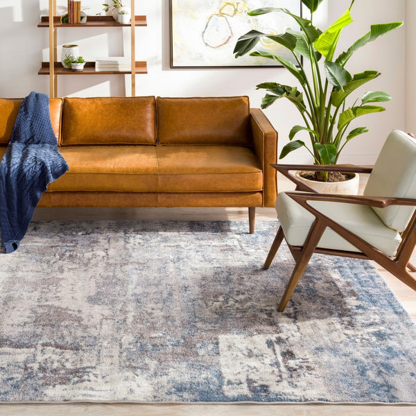 Livabliss Ankara Geometric Polypropylene Area Rug Woven in Turkey for Modern Entryways Dark Blue, Crea 2' x 2'11" AKR2307-23