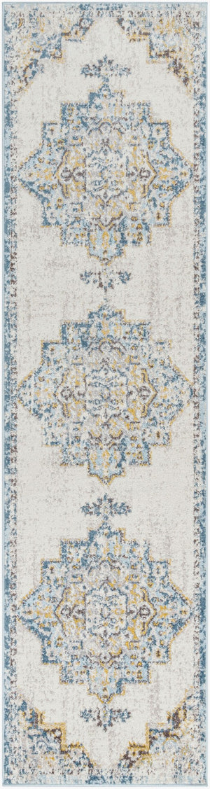 Livabliss Ankara Traditional Polypropylene Accent Rug Woven in Turkey for Entryways and Hallways Ice Blue, Mediu 2'7" x 10' AKR2309-2710