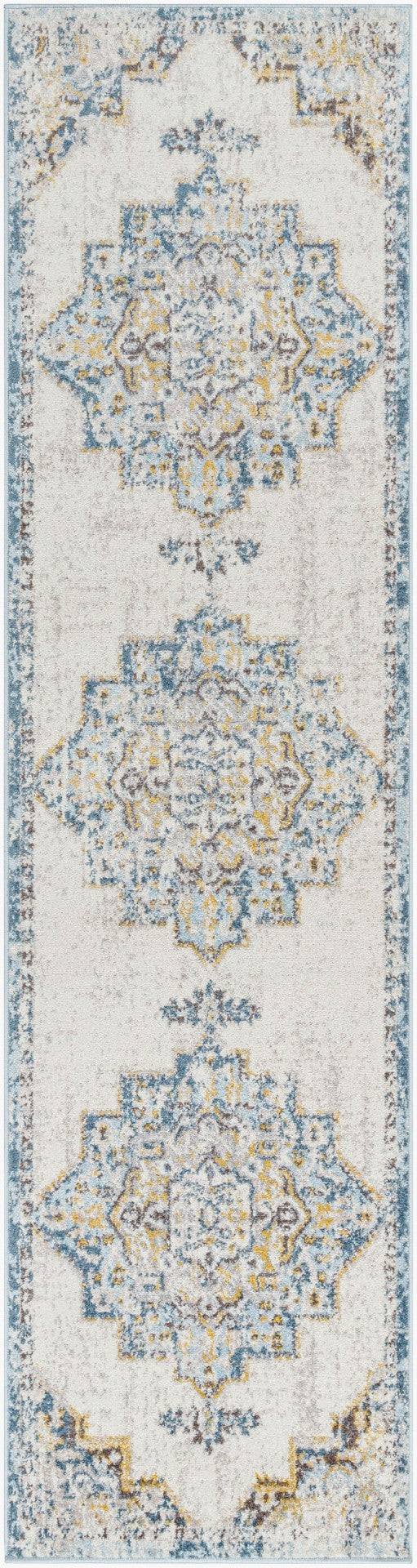 Livabliss Ankara Traditional Polypropylene Accent Rug Woven in Turkey for Entryways and Hallways Ice Blue, Mediu 2'7" x 10' AKR2309-2710