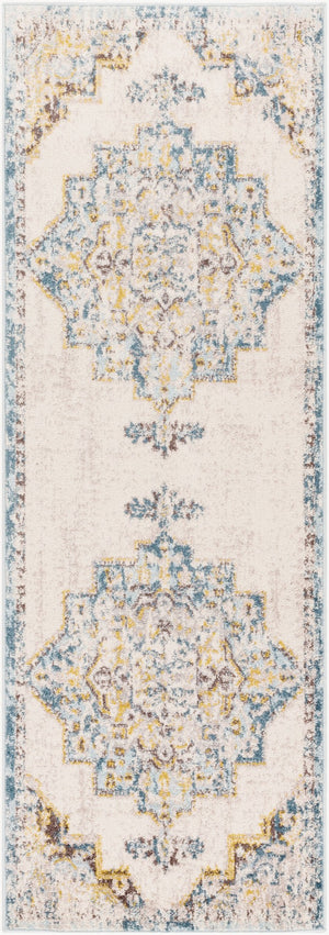 Livabliss Ankara Traditional Polypropylene Accent Rug Woven in Turkey for Entryways and Hallways Ice Blue, Mediu 2'7" x 7'3" AKR2309-2773
