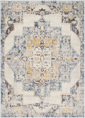 Livabliss Ankara Traditional Polypropylene Accent Rug Woven in Turkey for Entryways and Hallways Ice Blue, Mediu 6'7" x 9' AKR2309-679