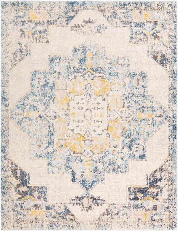 Livabliss Ankara Traditional Polypropylene Accent Rug Woven in Turkey for Entryways and Hallways Ice Blue, Mediu 7'10" x 10'2" AKR2309-710103