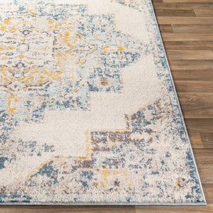 Livabliss Ankara Traditional Polypropylene Accent Rug Woven in Turkey for Entryways and Hallways Ice Blue, Mediu 7'10" x 10'2" AKR2309-710103