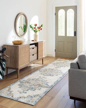 Livabliss Ankara Traditional Polypropylene Accent Rug Woven in Turkey for Entryways and Hallways Ice Blue, Mediu 7'10" x 10'2" AKR2309-710103