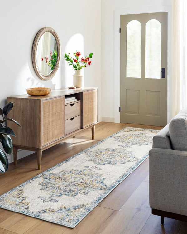 Livabliss Ankara Traditional Polypropylene Accent Rug Woven in Turkey for Entryways and Hallways Ice Blue, Mediu 7'10" x 10'2" AKR2309-710103