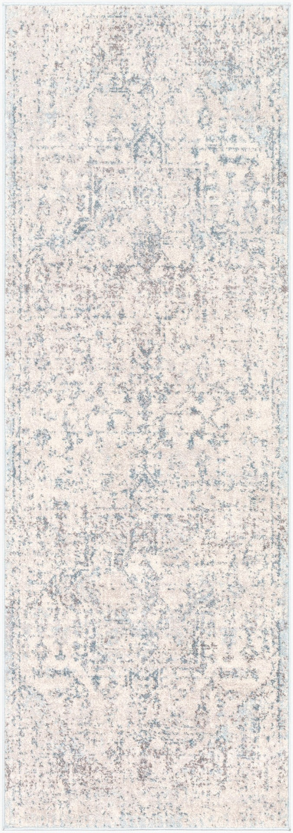 Livabliss Ankara Turkish Medallion Runner Rug Polypropylene Pile for Hallway or Entryway Ice Blue, Blue 2'7" x 7'3" AKR2310-2773