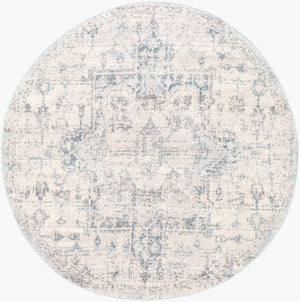 Livabliss Ankara Turkish Medallion Runner Rug Polypropylene Pile for Hallway or Entryway Ice Blue, Blue 5'3" x 5'3" AKR2310-53RD