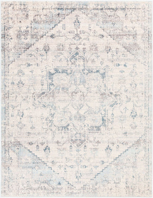 Livabliss Ankara Turkish Medallion Runner Rug Polypropylene Pile for Hallway or Entryway Ice Blue, Blue 7'10" x 10'2" AKR2310-710103