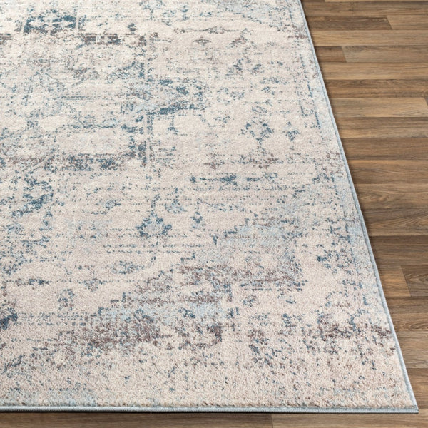 Livabliss Ankara Turkish Medallion Runner Rug Polypropylene Pile for Hallway or Entryway Ice Blue, Blue 5'3" x 5'3" AKR2310-53RD