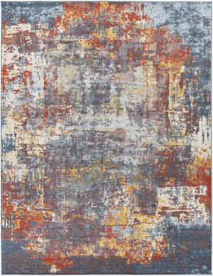 Livabliss Ankara Geometric Area Rug Turkish Woven Polypropylene for Living Room High Traffic Dark Blue, Ice 7'10" x 10'2" AKR2315-710103