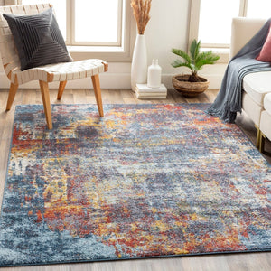 Livabliss Ankara Geometric Area Rug Turkish Woven Polypropylene for Living Room High Traffic Dark Blue, Ice 7'10" x 10'2" AKR2315-710103