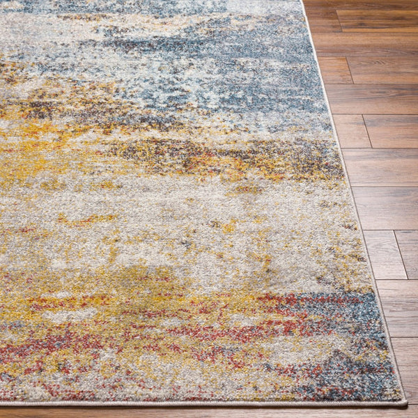 Livabliss Ankara Polypropylene Runner Rug for Hallways with Modern Minimalist Low Pile Design Dark Blue, Ice 5'3" x 5'3" AKR2316-53RD
