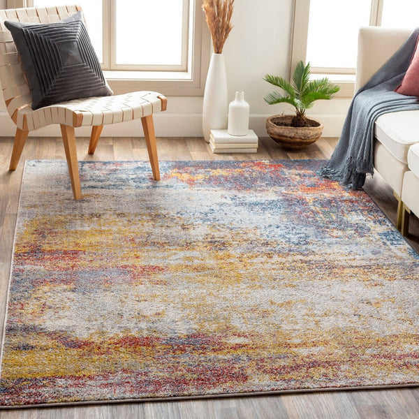 Livabliss Ankara Polypropylene Runner Rug for Hallways with Modern Minimalist Low Pile Design Dark Blue, Ice 8'10" x 12' AKR2316-81012