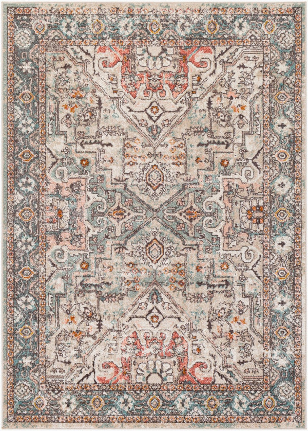 Livabliss Ankara Traditional Turkish Geometric Floral Polypropylene Area Rug for Living Rooms AKR2326-5373