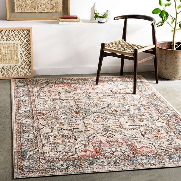 Livabliss Ankara Traditional Turkish Geometric Floral Polypropylene Area Rug for Living Rooms AKR2326-5373