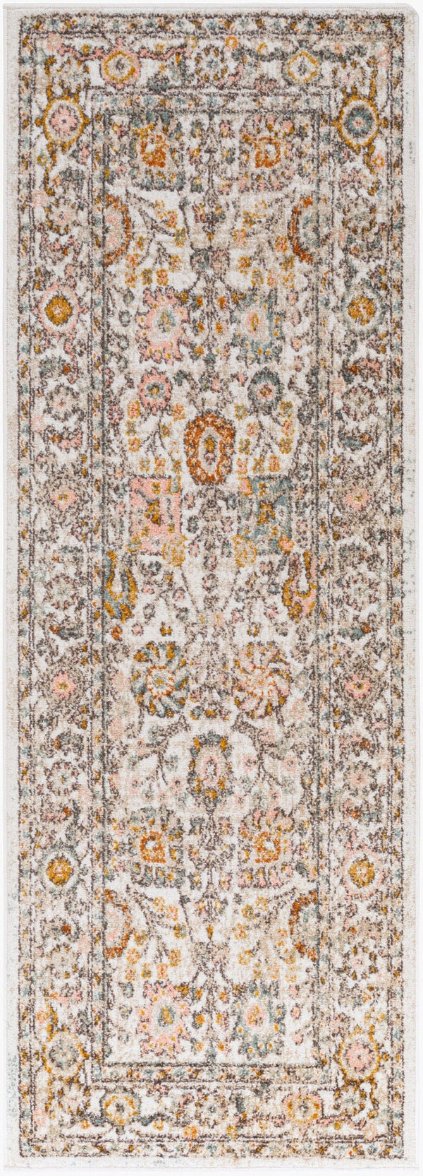 Livabliss Ankara Traditional Medallion Polypropylene Accent Rug for Entryways and Hallways Dusty Pink, Whi 2'7" x 7'3" AKR2332-2773