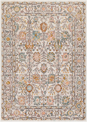 Livabliss Ankara Traditional Medallion Polypropylene Accent Rug for Entryways and Hallways Dusty Pink, Whi 8'10" x 12' AKR2332-81012