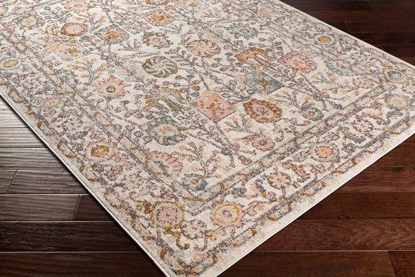 Livabliss Ankara Traditional Medallion Polypropylene Accent Rug for Entryways and Hallways Dusty Pink, Whi 8'10" x 12' AKR2332-81012