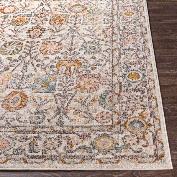 Livabliss Ankara Traditional Medallion Polypropylene Accent Rug for Entryways and Hallways Dusty Pink, Whi 8'10" x 12' AKR2332-81012