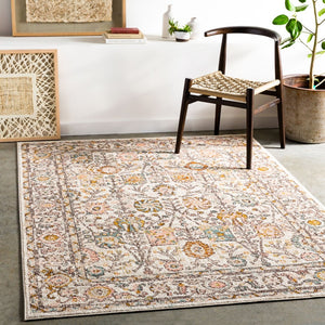 Livabliss Ankara Traditional Medallion Polypropylene Accent Rug for Entryways and Hallways Dusty Pink, Whi 8'10" x 12' AKR2332-81012