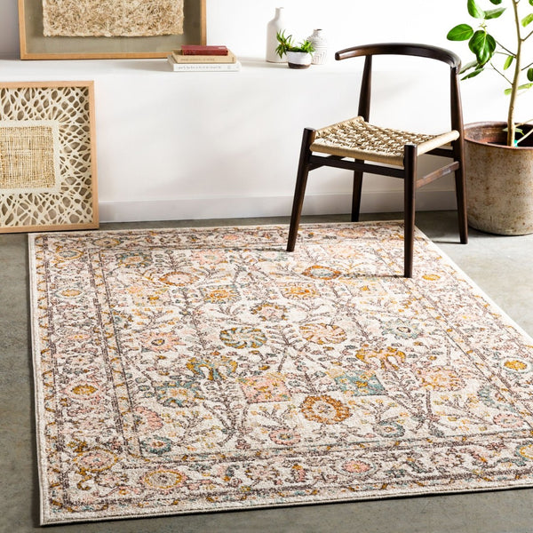 Livabliss Ankara Traditional Medallion Polypropylene Accent Rug for Entryways and Hallways Dusty Pink, Whi 8'10" x 12' AKR2332-81012