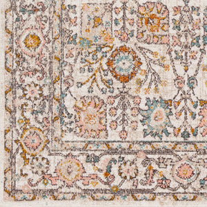 Livabliss Ankara Traditional Medallion Polypropylene Accent Rug for Entryways and Hallways Dusty Pink, Whi 8'10" x 12' AKR2332-81012