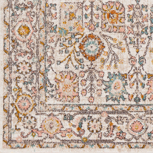 Livabliss Ankara Traditional Medallion Polypropylene Accent Rug for Entryways and Hallways Dusty Pink, Whi 8'10" x 12' AKR2332-81012