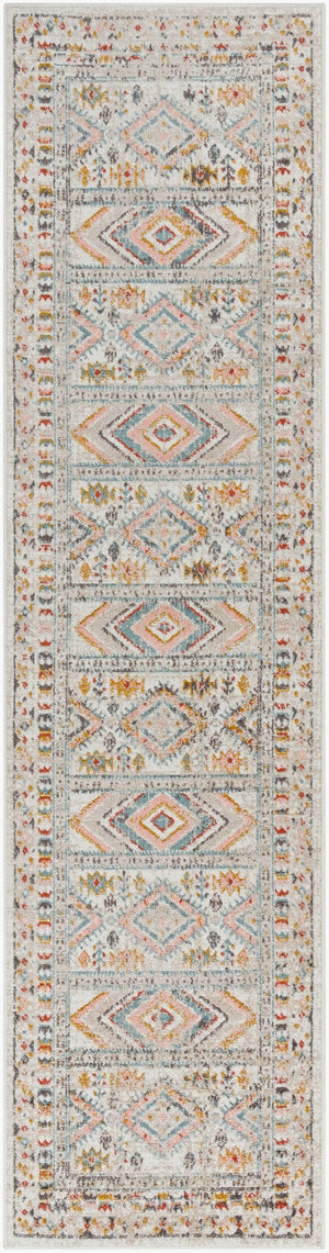 Livabliss Ankara Traditional Medallion Polypropylene Accent Rug for Entryways and Hallways Dusty Pink, Sky 2'7" x 10' AKR2336-2710