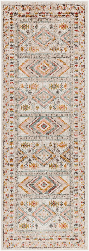 Livabliss Ankara Traditional Medallion Polypropylene Accent Rug for Entryways and Hallways Dusty Pink, Sky 2'7" x 7'3" AKR2336-2773