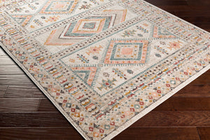 Livabliss Ankara Traditional Medallion Polypropylene Accent Rug for Entryways and Hallways Dusty Pink, Sky 5'3" x 5'3" AKR2336-53RD