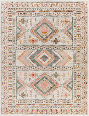 Livabliss Ankara Traditional Medallion Polypropylene Accent Rug for Entryways and Hallways Dusty Pink, Sky 7'10" x 10'2" AKR2336-710103