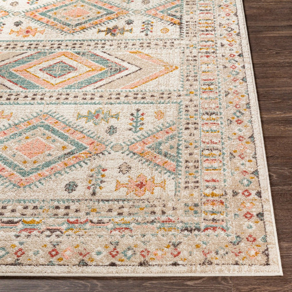 Livabliss Ankara Traditional Medallion Polypropylene Accent Rug for Entryways and Hallways Dusty Pink, Sky 5'3" x 5'3" AKR2336-53RD