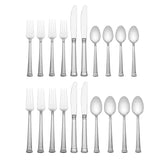 Eternal 20-Piece Stainless Steel Flatware Set, Elegant Striped Handles, Dishwasher Safe