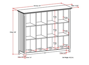 English Elm Acadian 12-Cube Storage Unit In Distressed Grey - Rustic Solid Wood Organizer For Any Room B136P158285