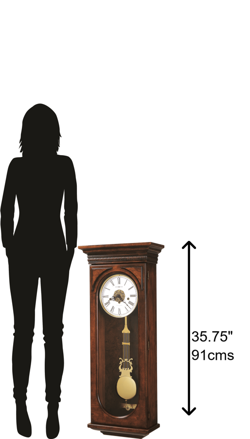 Hekman Furniture 620433 Earnest Wall Clock - Elegant Hampton Cherry Finish, Westminster Chime & Acanthus Design Features Hampton Cherry Earnest Wall Clock 620433