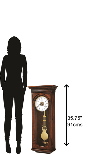 Hekman Furniture 620433 Earnest Wall Clock - Elegant Hampton Cherry Finish, Westminster Chime & Acanthus Design Features Hampton Cherry Earnest Wall Clock 620433