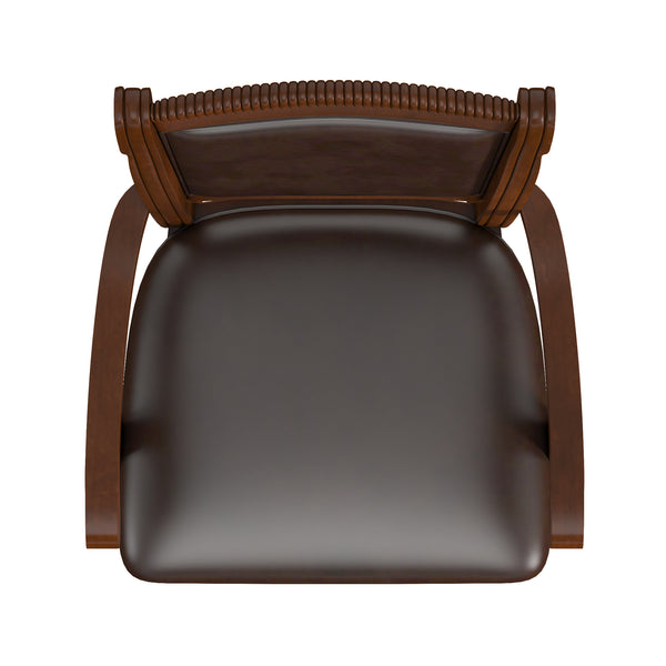 Homelegance By Top-Line Jacklin Brown Faux Leather Dining Chairs (Set of 2) Red Rubberwood