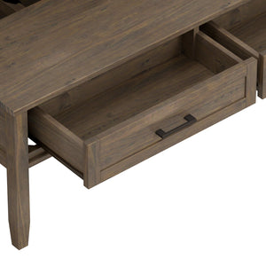 English Elm Ela Lift Top Coffee Table Smoky Brown - Solid Wood Handcrafted Storage, Shaker Drawers & Lift Top B136P158610