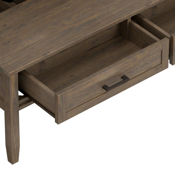 English Elm Ela Lift Top Coffee Table Smoky Brown - Solid Wood Handcrafted Storage, Shaker Drawers & Lift Top B136P158610