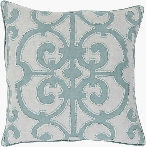 Surya Amelia Accent Pillow - 18"X18" Traditional Linen Decor For Cozy Elegance & Easy Care Home Style Light Slate Linen,Linen Al003-1818p