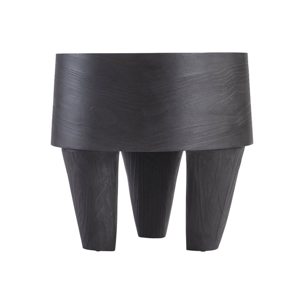 Bernhardt Bernhardt Katana Side Table Blackened Pine Finish — Sculptural Round Top, Angled Legs, Durable Grain 426125